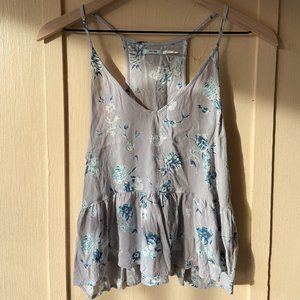 Kimchi Blue, Gray Floral Sleeveless Blouse, US Size S